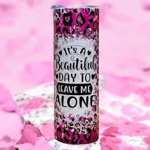Pink Leopard Print Tumbler 20oz. Stainless Steel